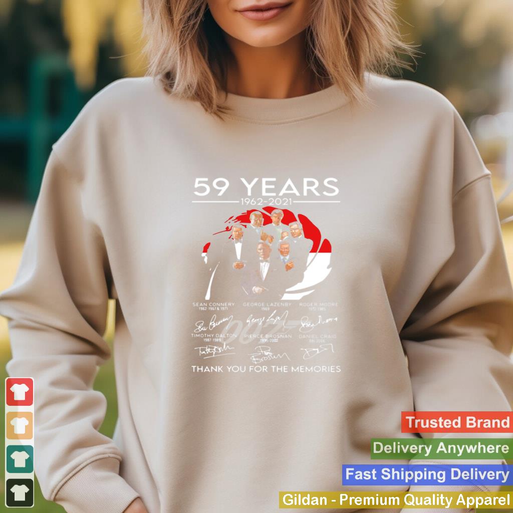 007 59 years 1962 2021 thank you for the memories signatures shirt