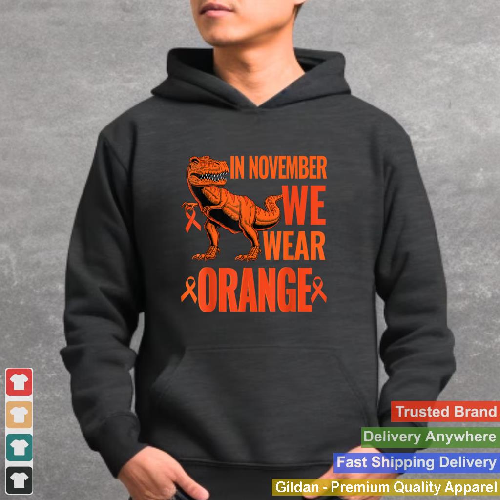 In November We Wear Orange COPD Awareness Month Trex Kids T Shirt