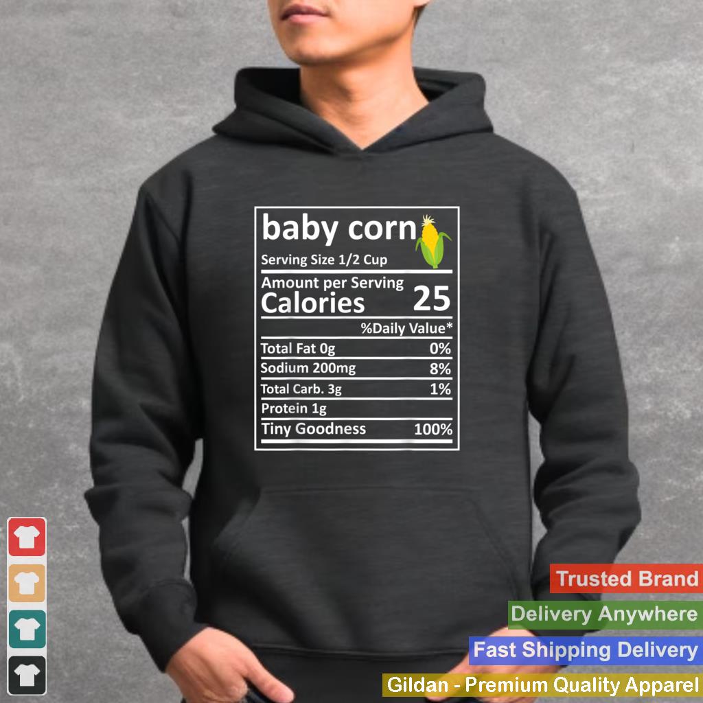 Baby Corn Nutrition Food Facts Funny Thanksgiving Costume T Shirt