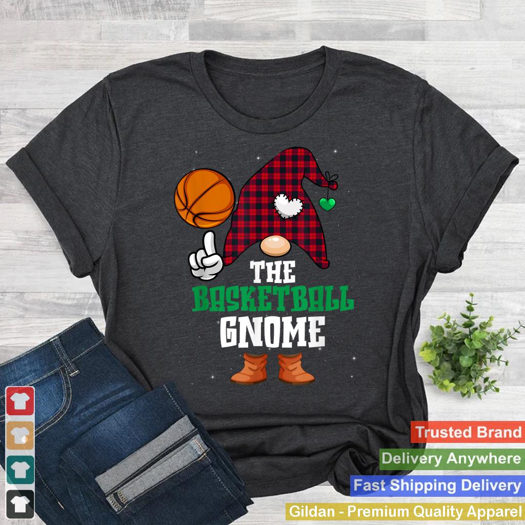 Matching Family Christmas Basketball Gnome Red Buffalo Plaid