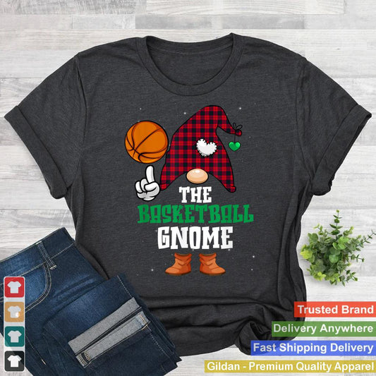 Matching Family Christmas Basketball Gnome Red Buffalo Plaid