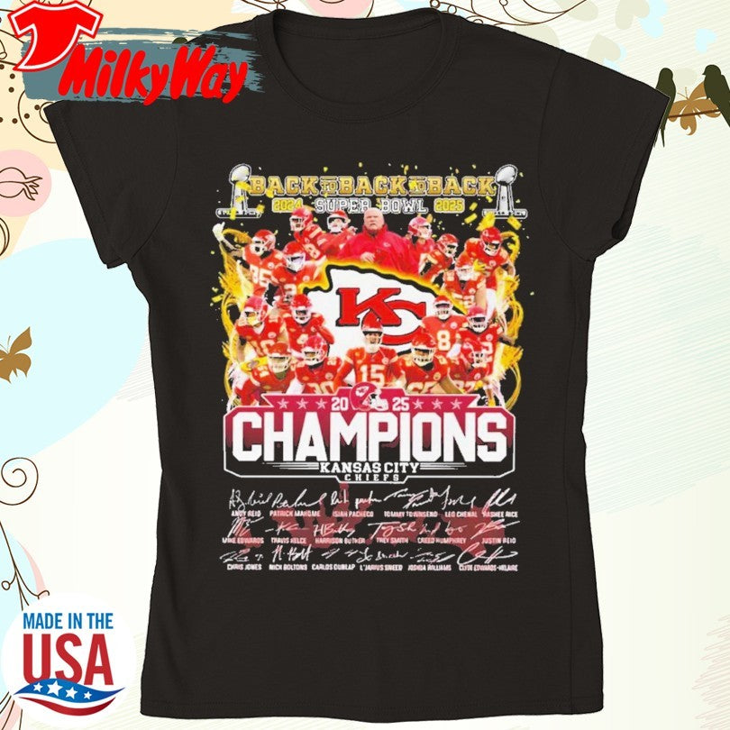 Official Back To Back 2025 Super Bowl Champions Kansas City Chiefs Shirt