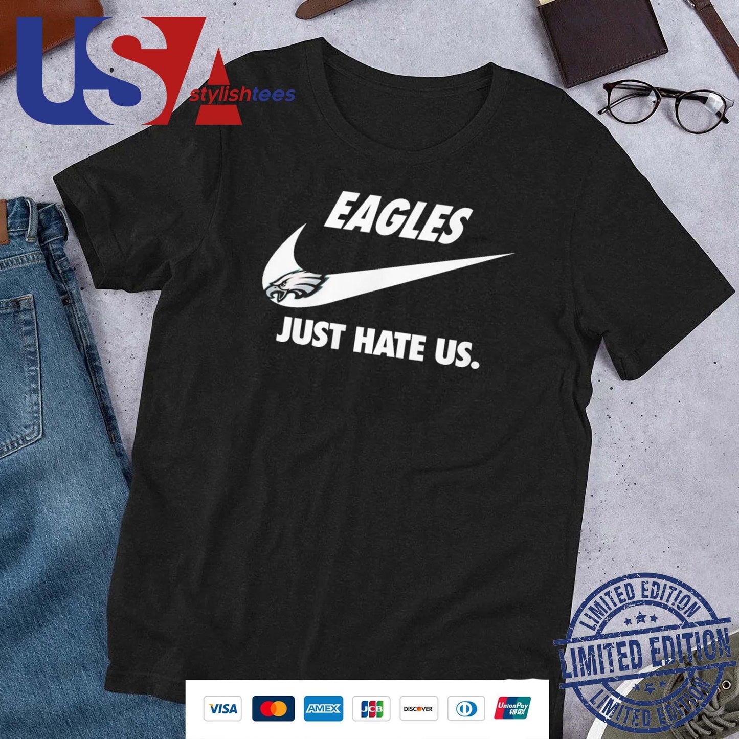 Philadelphia Eagles Football Team Just Hate Us Nike Shirt