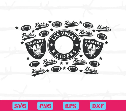 Las Vegas Raiders Starbucks Wrap, Cutting File Svg