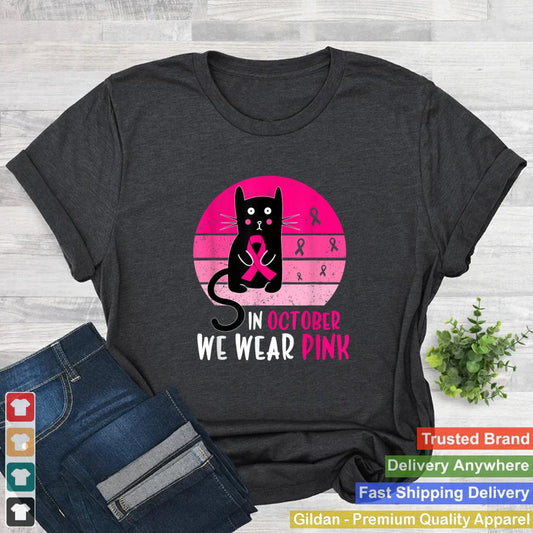 In October We Wear Pink Breast Cancer Awareness Kids Toddler T Shirt