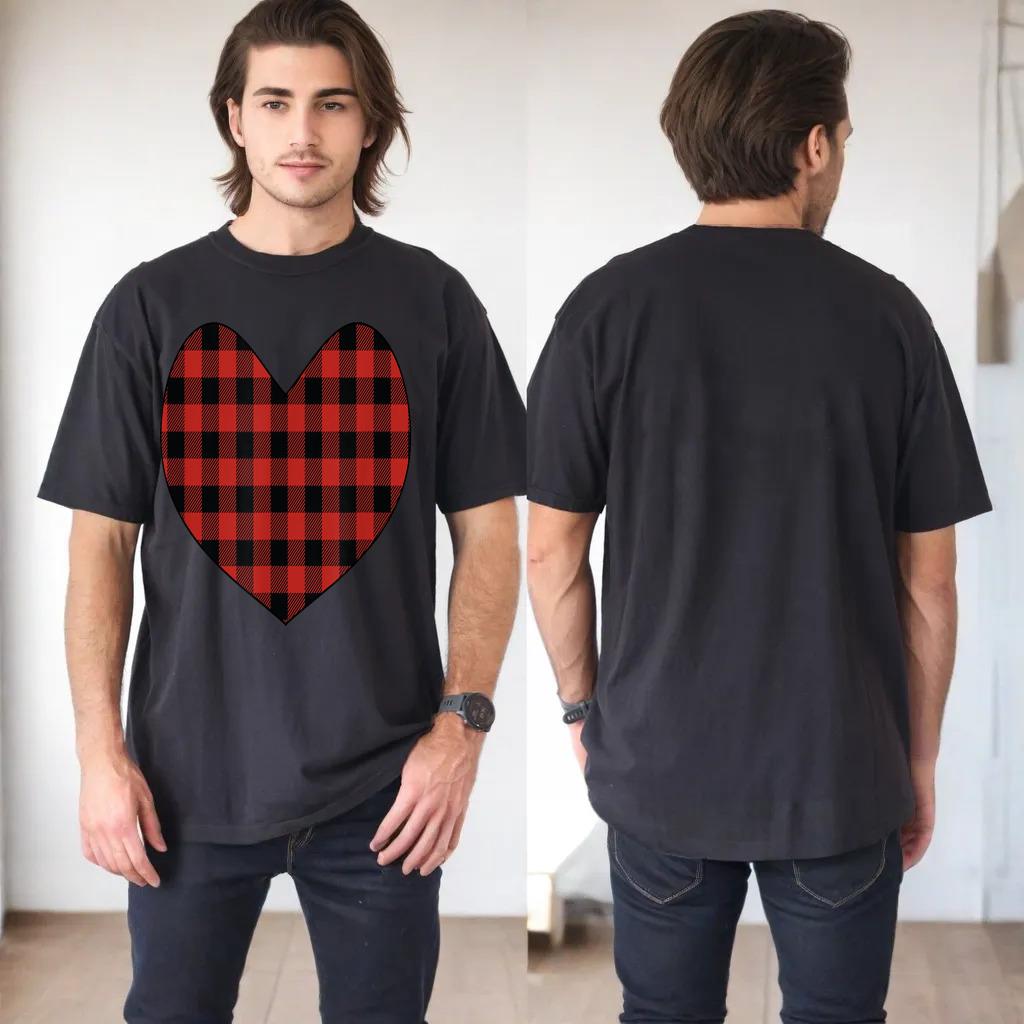 Valentine's Day Shirt, Buffalo Plaid Heart Shirt