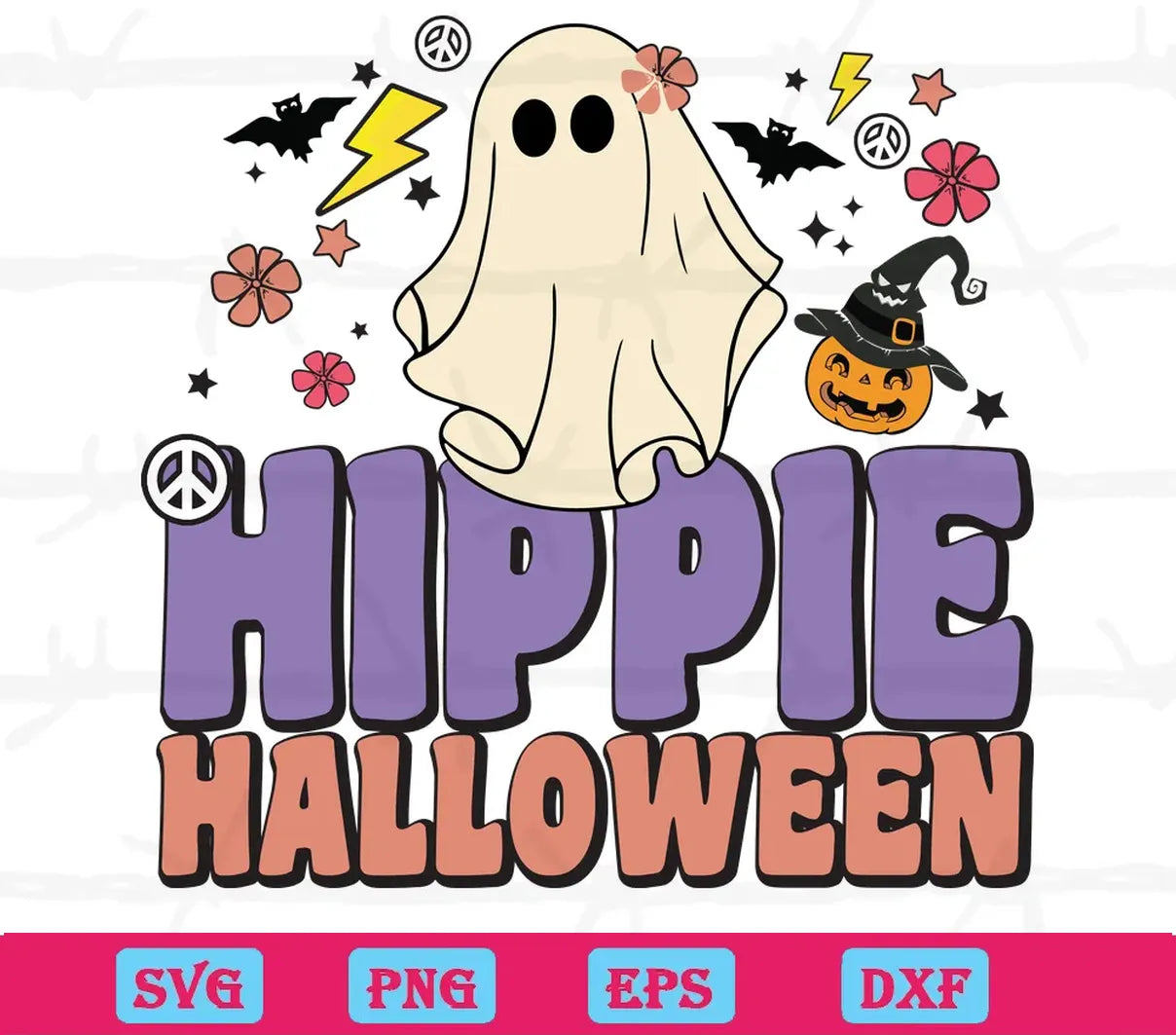 Hippie Halloween, Svg Png Dxf Eps Cricut Files