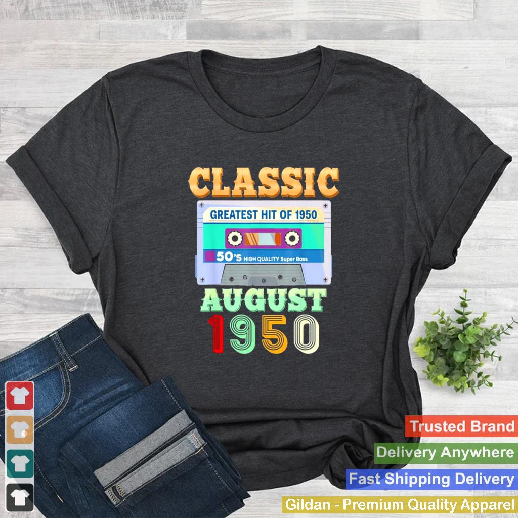 August 1950 71st birthday 71 years old cassette tape shirt