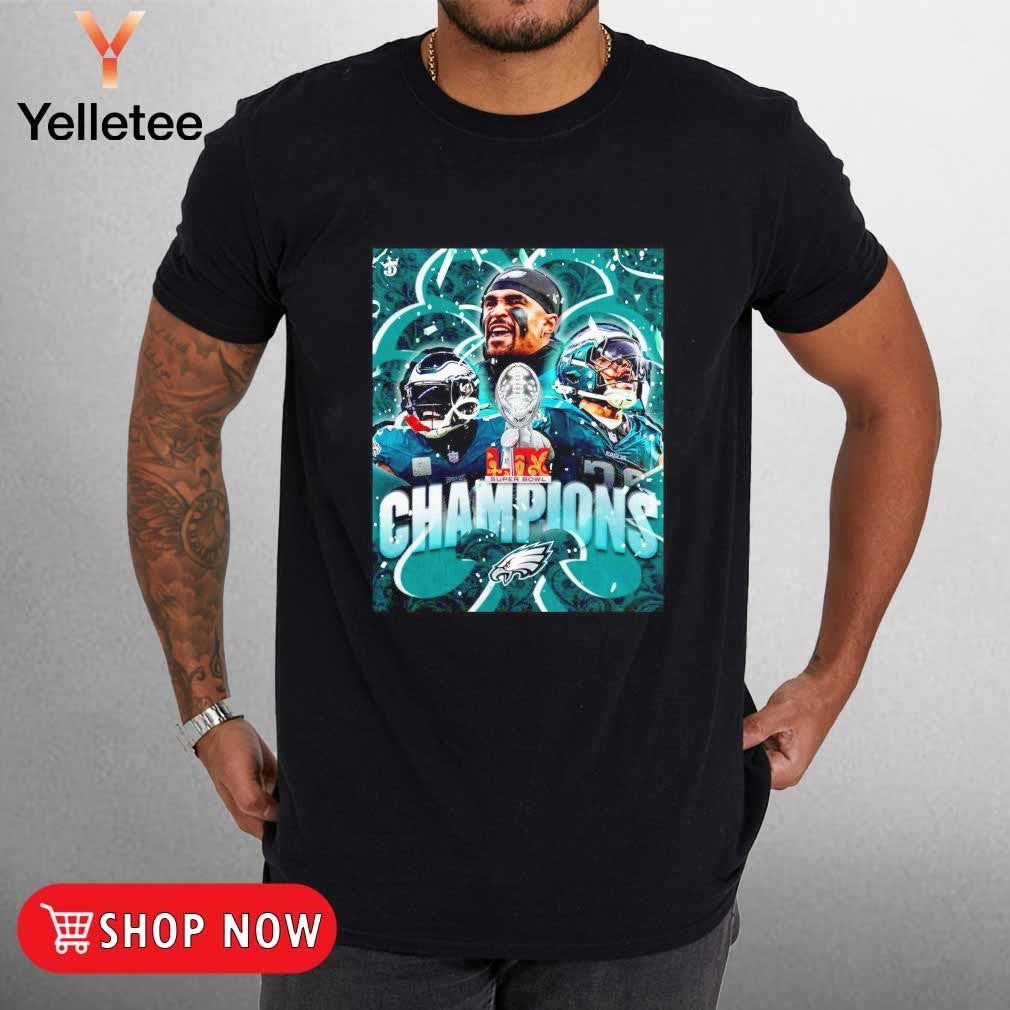 Philadelphia Eagles trio Super Bowl Champions Mardi Gras shirt