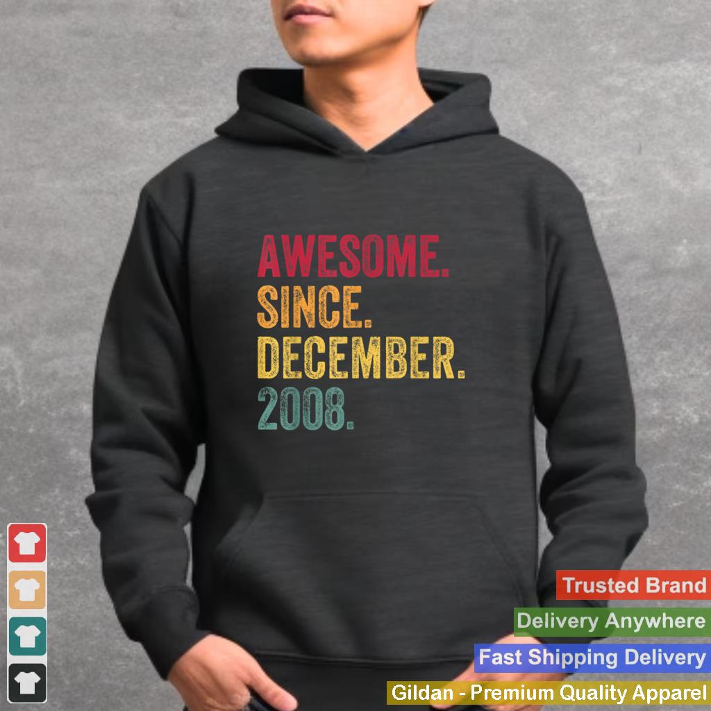 Awesome Since December 2008 13th Birthday Gift 13 Years Old T Shirt 1