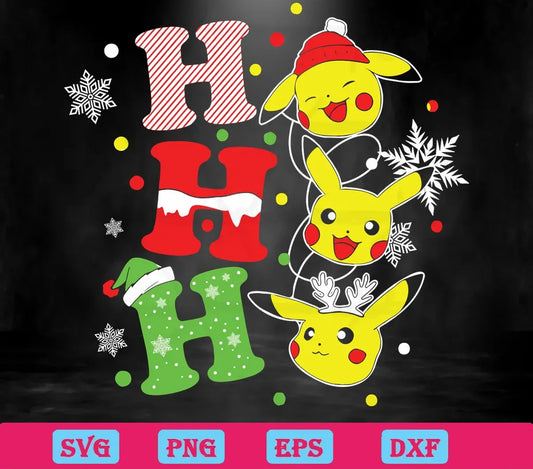 Pikachu Ho Ho Ho Christmas Transparent Background Files Svg