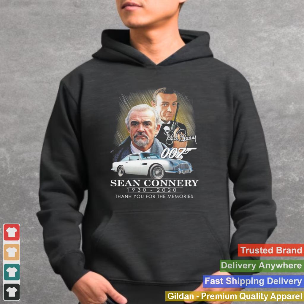 007 Sean Connery 1930 2020 thank you for the memories signatures shirt