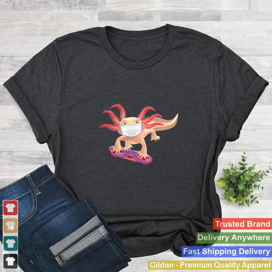 Axolotl Playing Video Game Cute Axolotl Face Mask Girl Gamer T Shirt