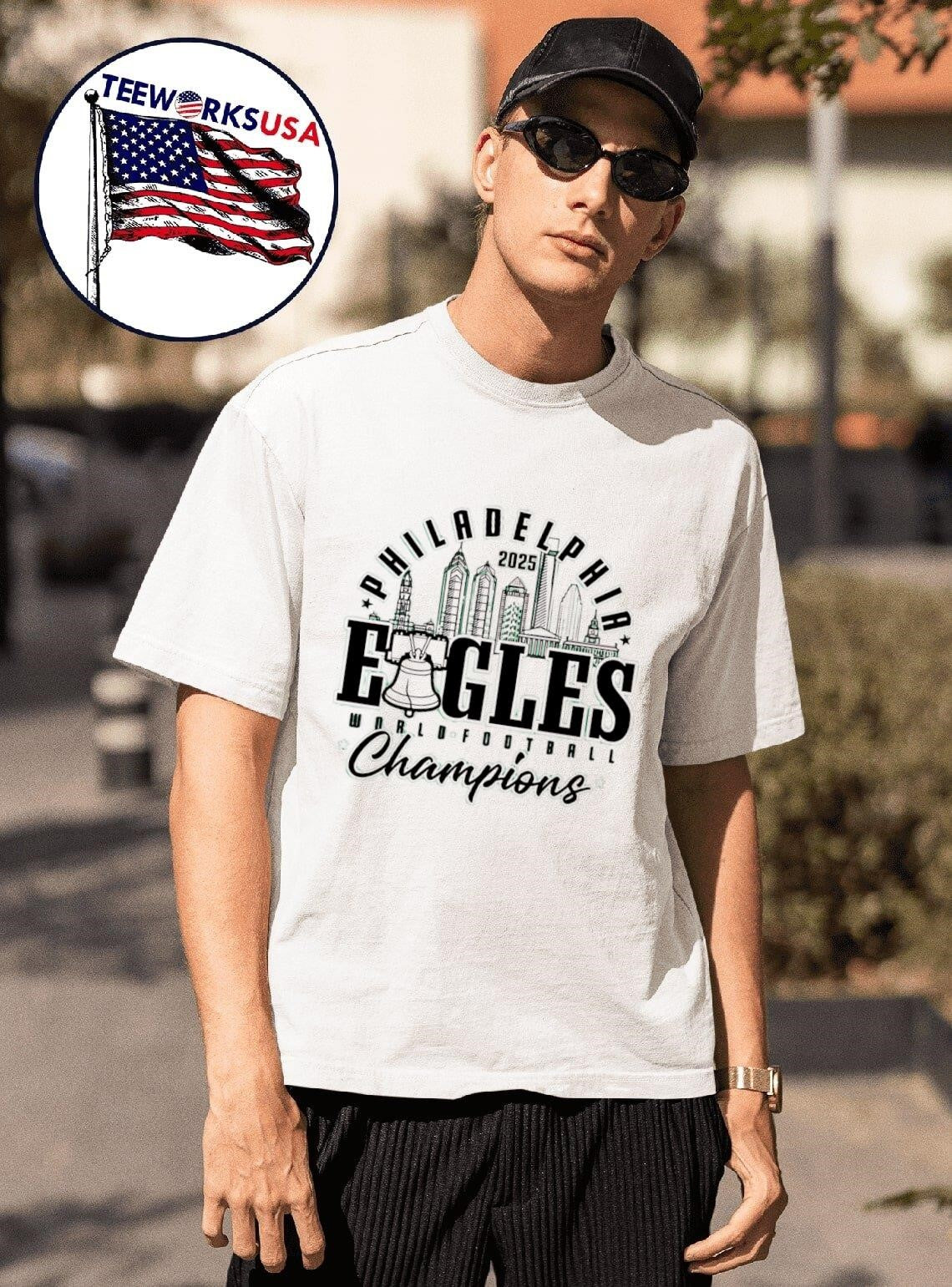 Skyline Philadelphia Eagles World Football Champions 2025 shirt