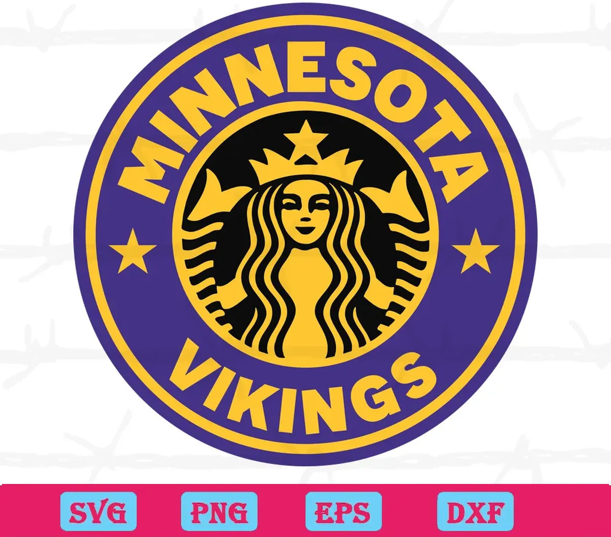 Minnesota Vikings Starbucks Logo, Laser Cut Svg Files