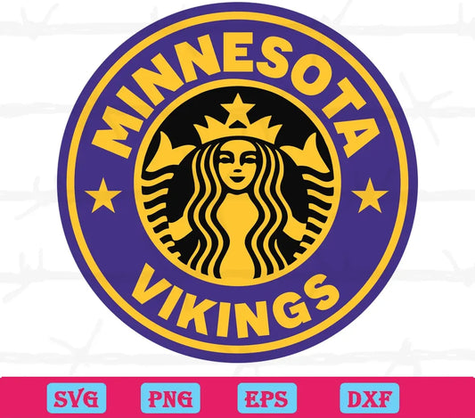 Minnesota Vikings Starbucks Logo, Laser Cut Svg Files