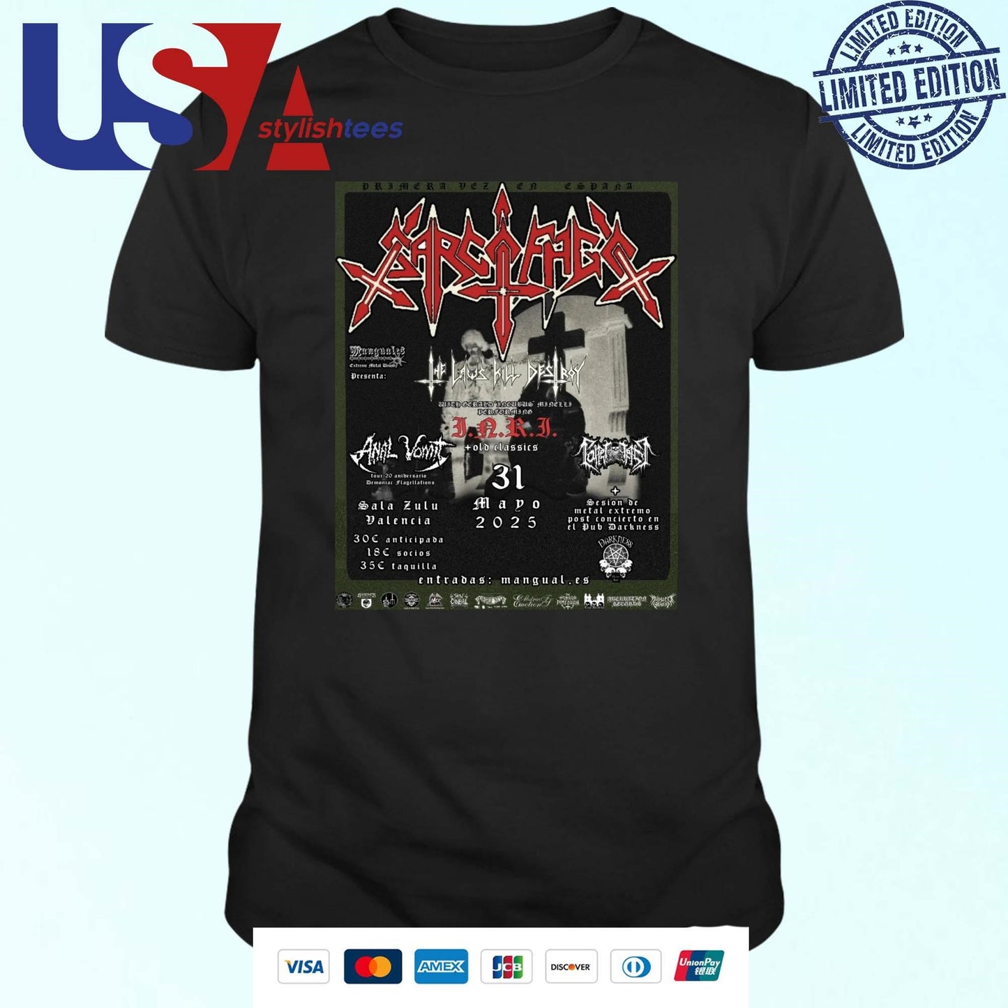 Sarcofago España Tour 2025 Shirt