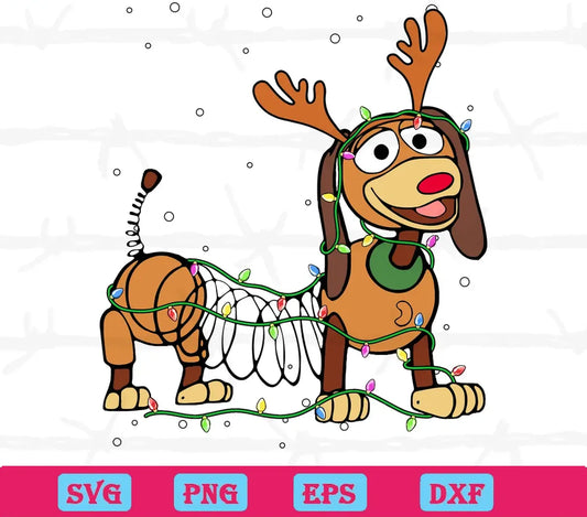 Disney Reindeer Slinky Dog Christmas Lights, Svg Files