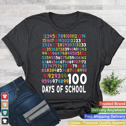 100th Day School Teacher Kids 100 Days Unicorn Math Numbers