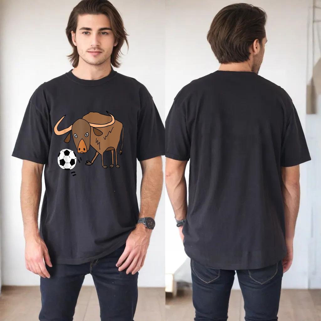 Smilealottees Funny Water Buffalo Playing Soccer