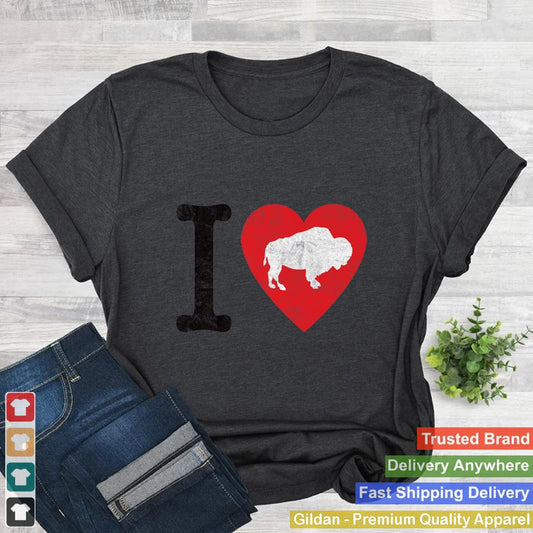 I LOVE BUFFALO - heart NY New York retro classic distressed Premium