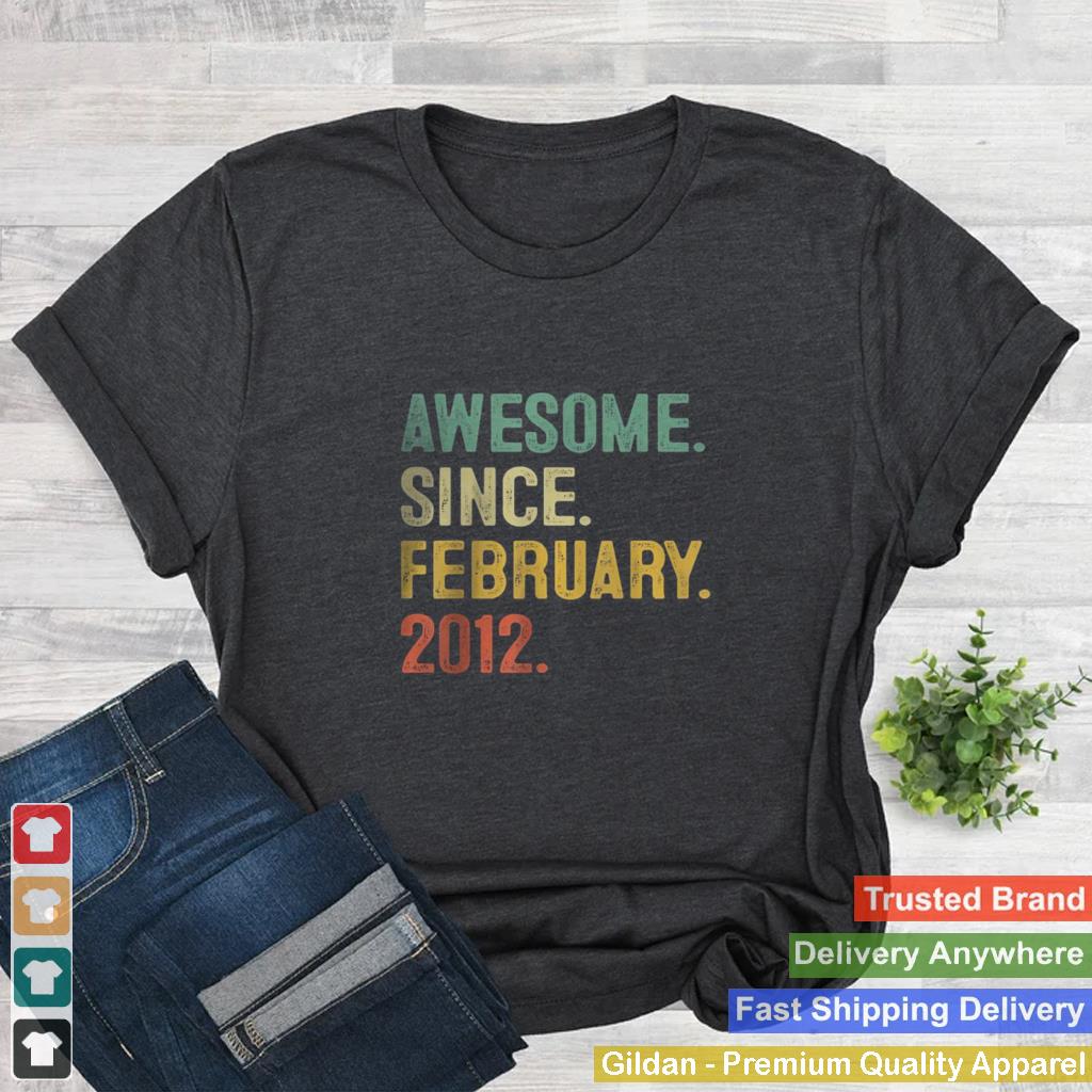 Awesome Since February 2012 10th Birthday 10 Years Old Boy T Shirt