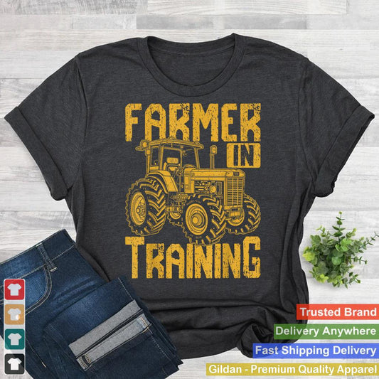 Farmer in Training Funny Farming Tractor Men Women Kids Boys