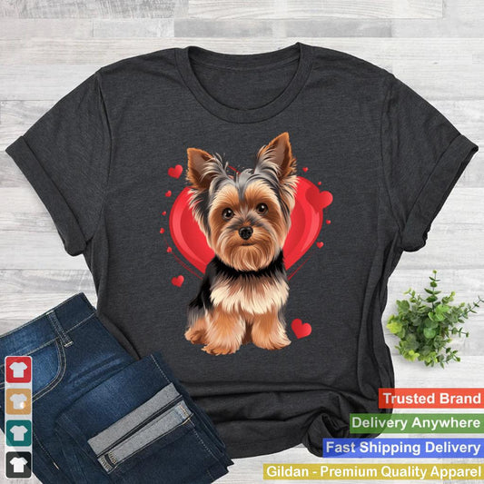 Yorkshire Terrier Dog Hearts Tee Dog Lover Valentines Day