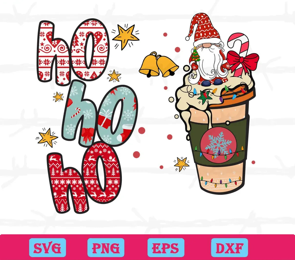 Ho Ho Ho Christmas Coffee, Svg Png Dxf Eps