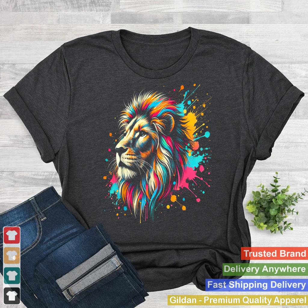 Colorful Abstract Lion Bold Artistic Animal Design Art