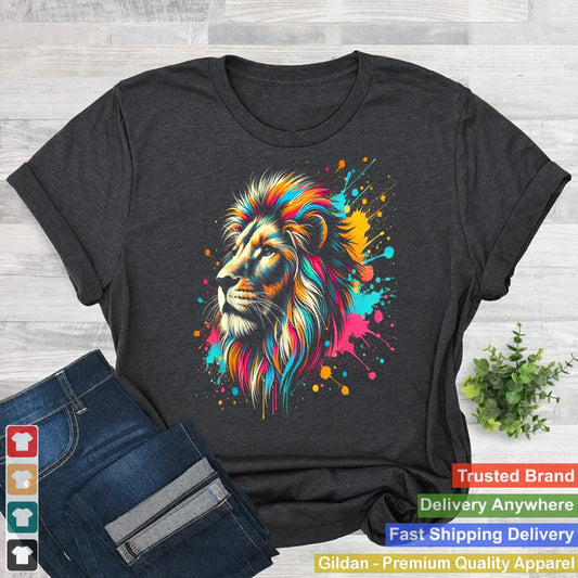 Colorful Abstract Lion Bold Artistic Animal Design Art