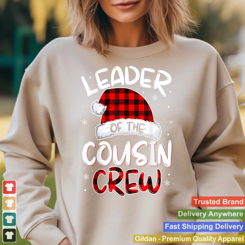 Leader of the Cousin Crew Pajamas Funny Xmas Buffalo Plaid