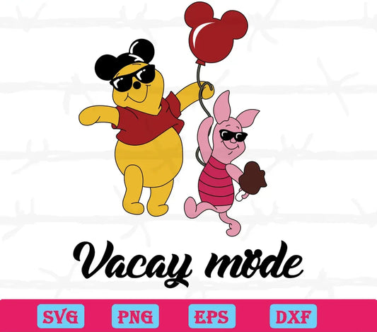 Winnie The Pooh Piglet Vacay Mode Svg