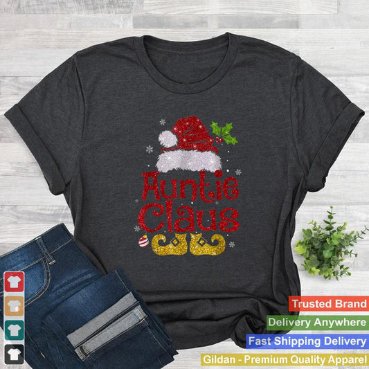 Auntie Claus Shirt Christmas Pajama Family Matching Xmas T Shirt 4