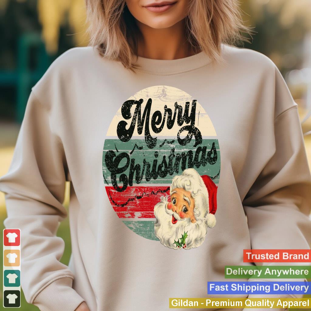 Vintage Santa Claus Merry Christmas Face Old Fashioned Sweatshirt