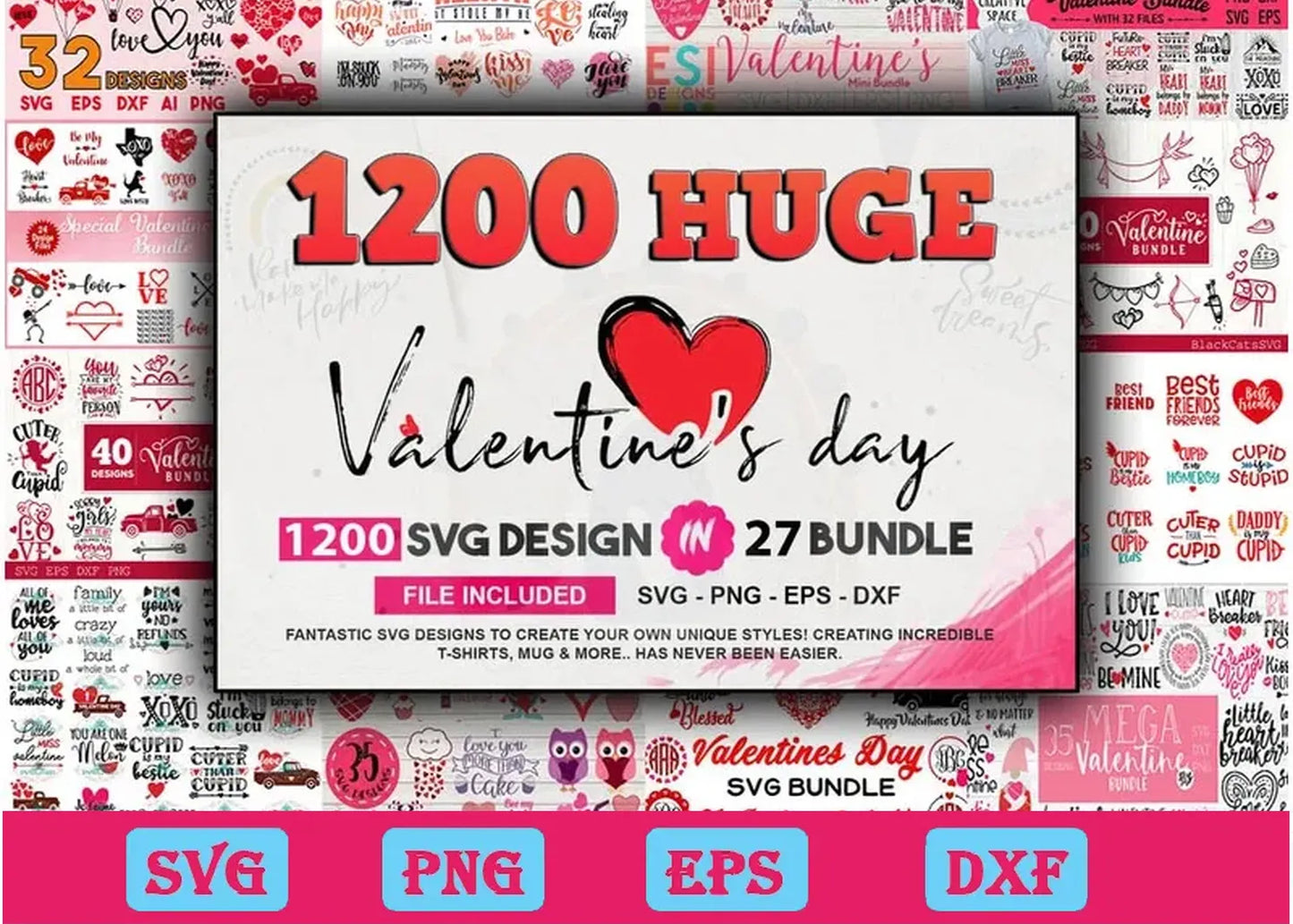 1200 Valentines Day Bundle Svg