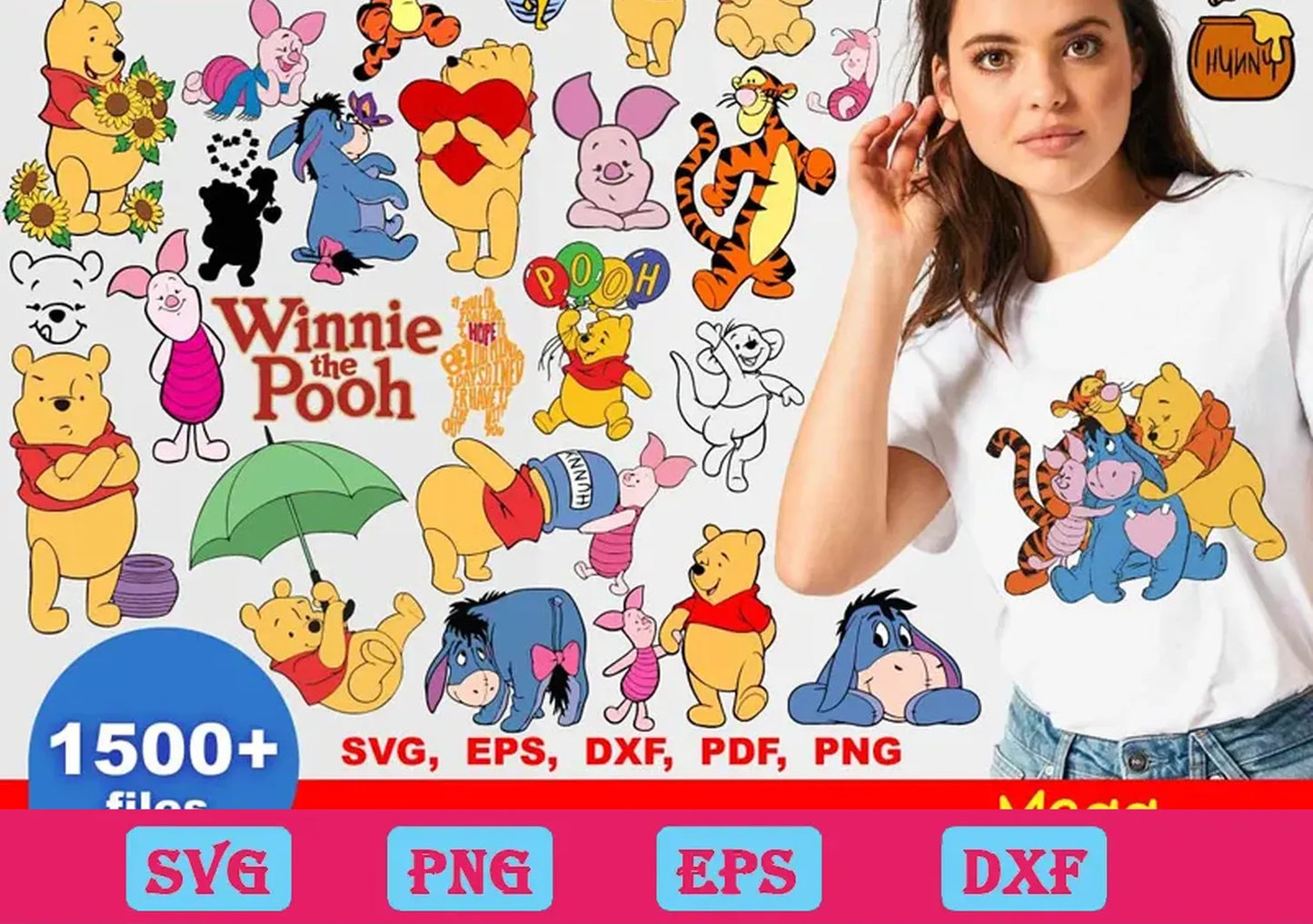 1500 + Bundle winnie the pooh svg