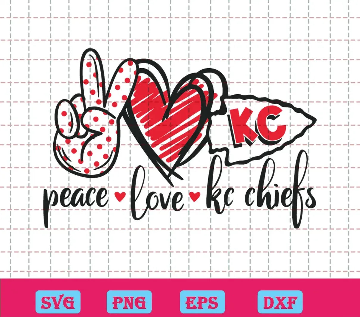 Peace Love Kc Chiefs Lover Silhouette Svg Free