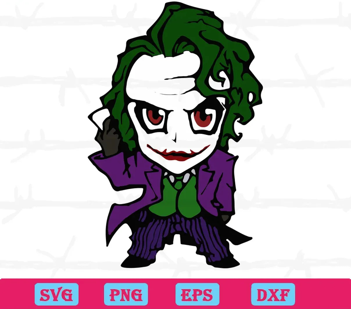 Chibi Joker Batman Digital File Svg For Diy Project