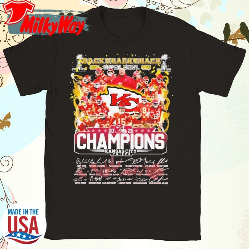 Official Back To Back 2025 Super Bowl Champions Kansas City Chiefs Shirt