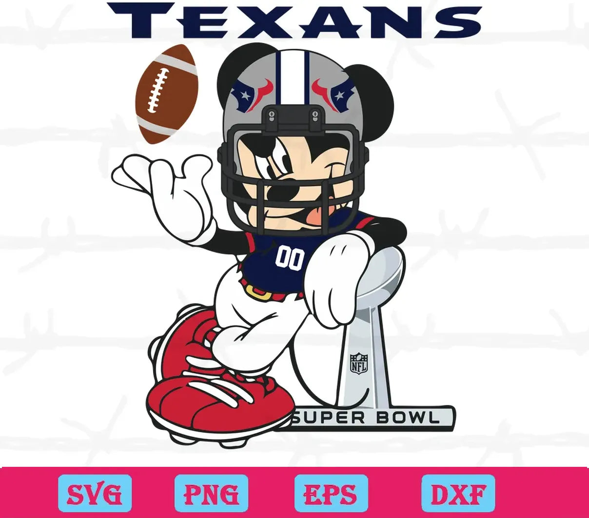 Houston Texans Disney Mickey Mouse, Vector Files