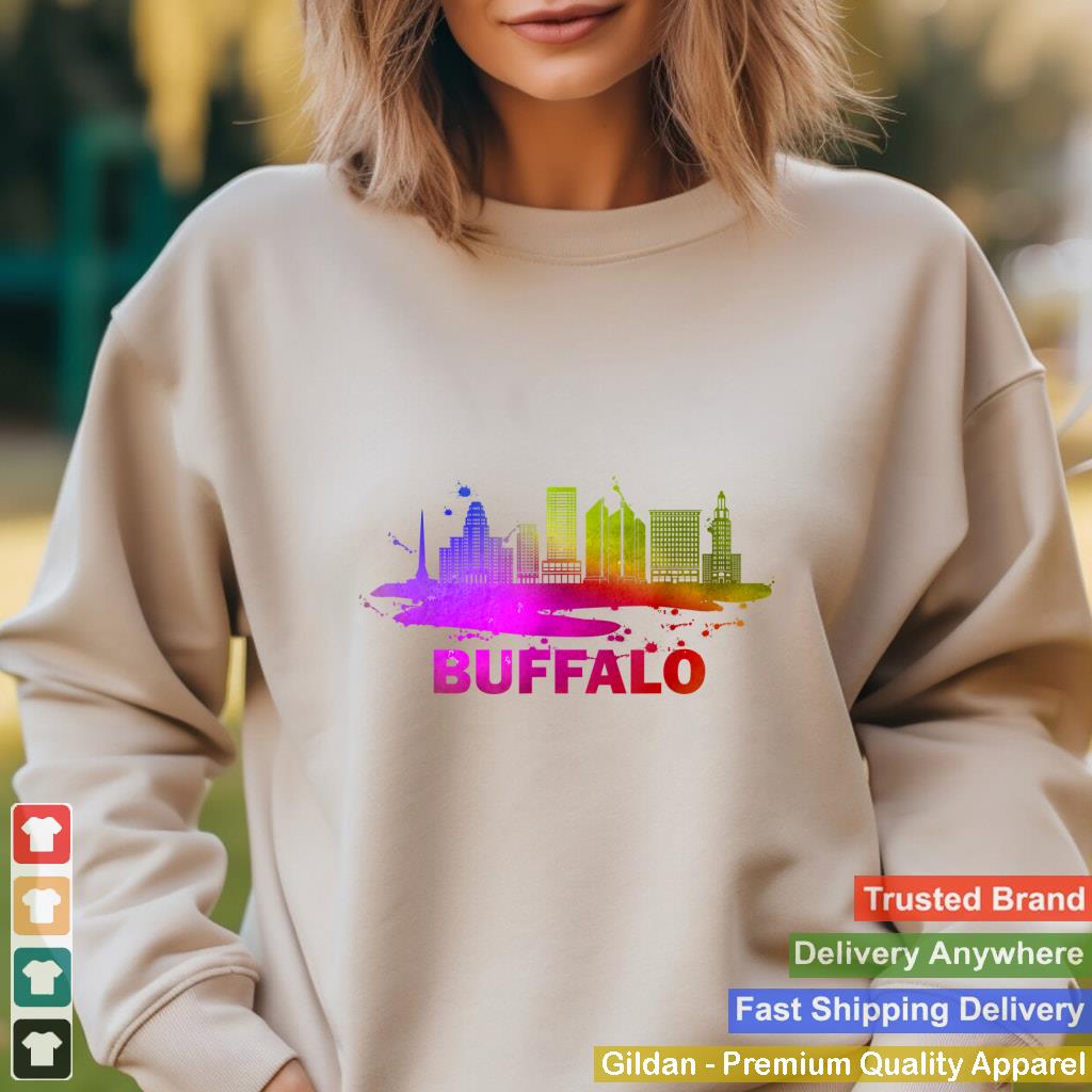 Colorful Buffalo Cityscape -New York State - Buffalo Skyline