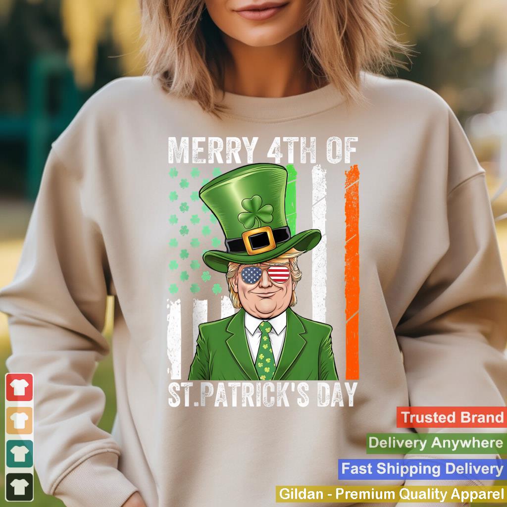 Merry 4th Of St Patrick's Day Trump Leprechaun Hat Funny Tank Top