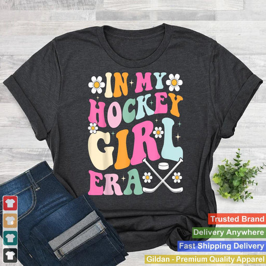 In My Hockey Girl Era Vintage Game Day Groovy Hockey