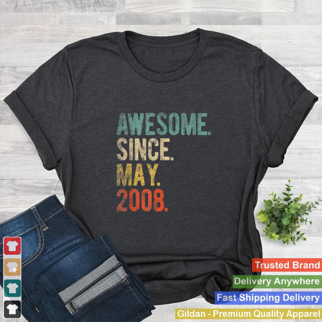 Awesome Since May 2008 13th Birthday Vintage 13 Year Old Boy T Shirt