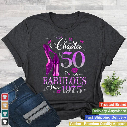 Womens Chapter 50 Fabulous Est 1975 50th B-day Queen Diamond