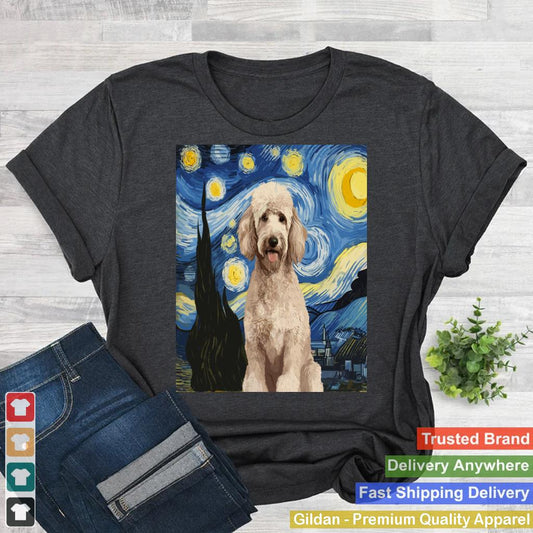 Poodle Dog Van Gogh Style Starry Night on Poodle Lover