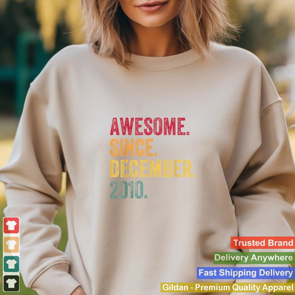 Awesome Since December 2010 11th Birthday Gift 11 Years Old T Shirt