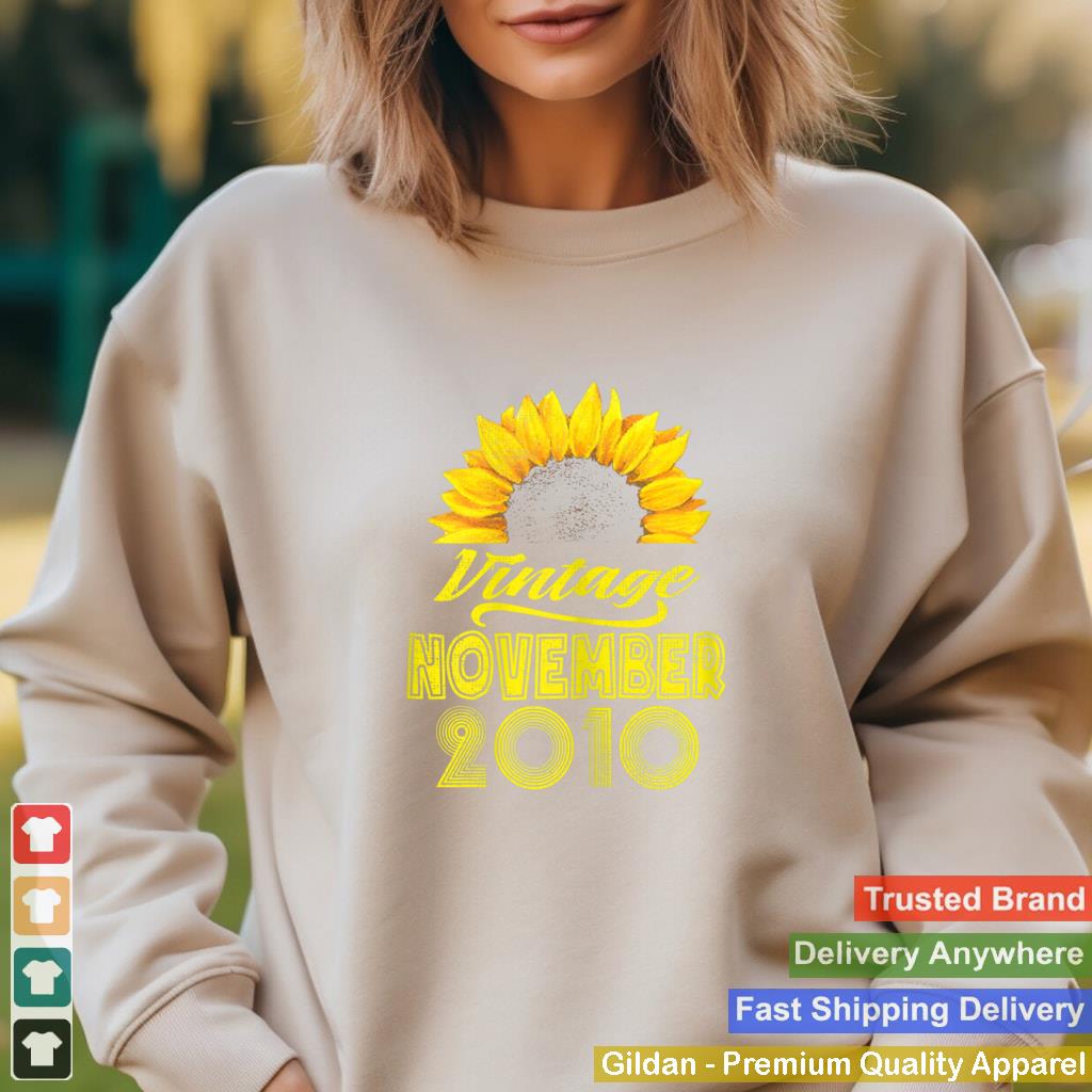 Apparel Sunflower Vintage November 2010 11 Birthday T Shirt