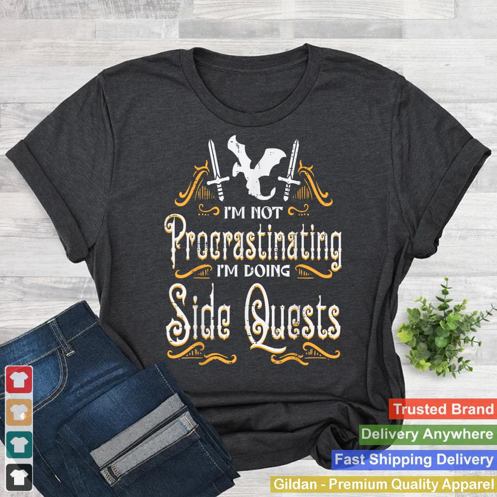 RPG Gamer Not Procrastinating Side Quest Funny Men Boys Kids